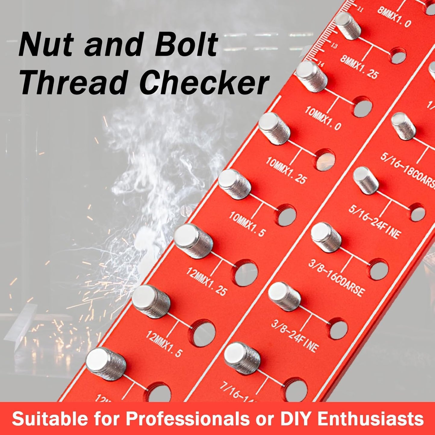 ExactThread 28-Size Thread Gauge | Nut & Bolt Size Checker (Metric & Standard)