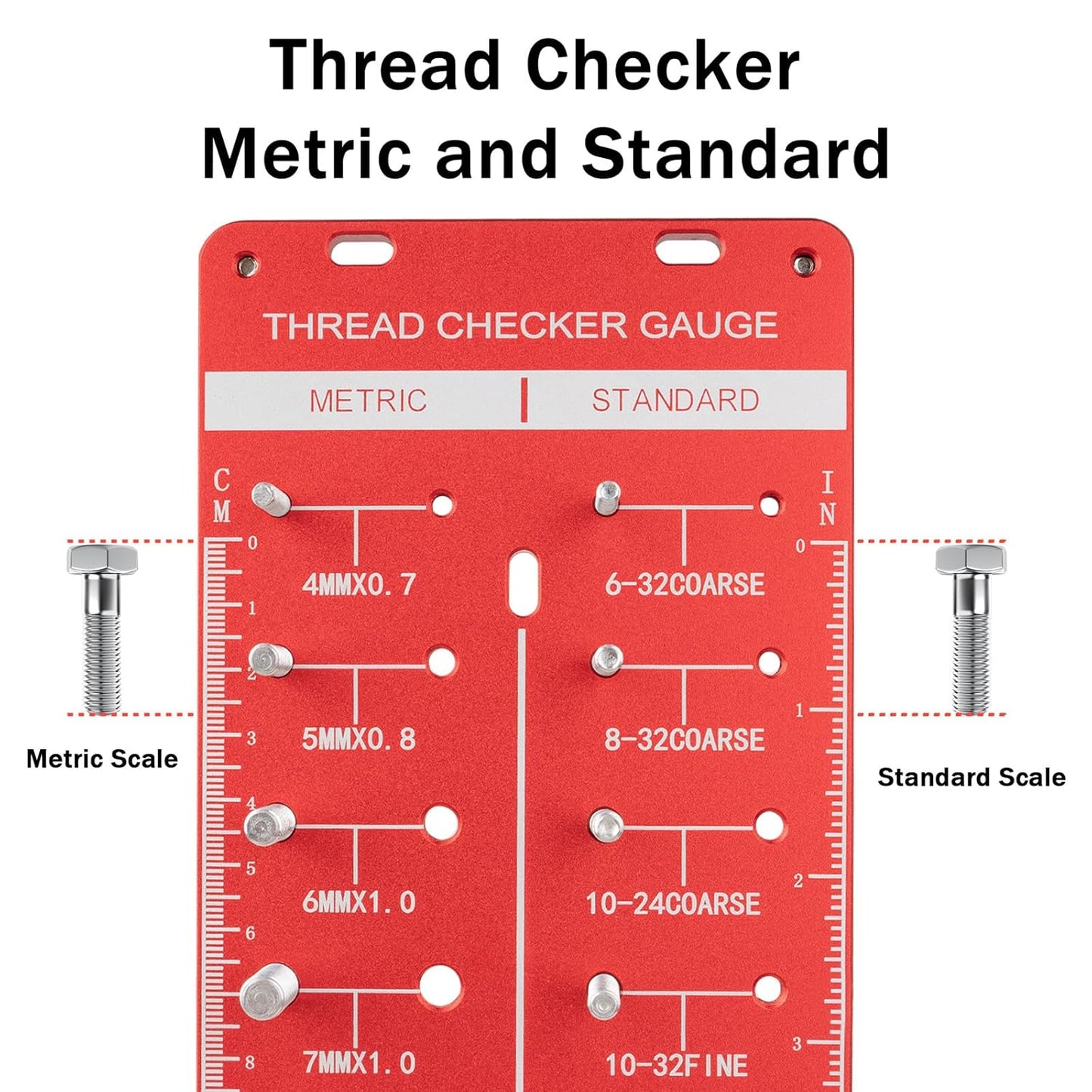 ExactThread 28-Size Thread Gauge | Nut & Bolt Size Checker (Metric & Standard)